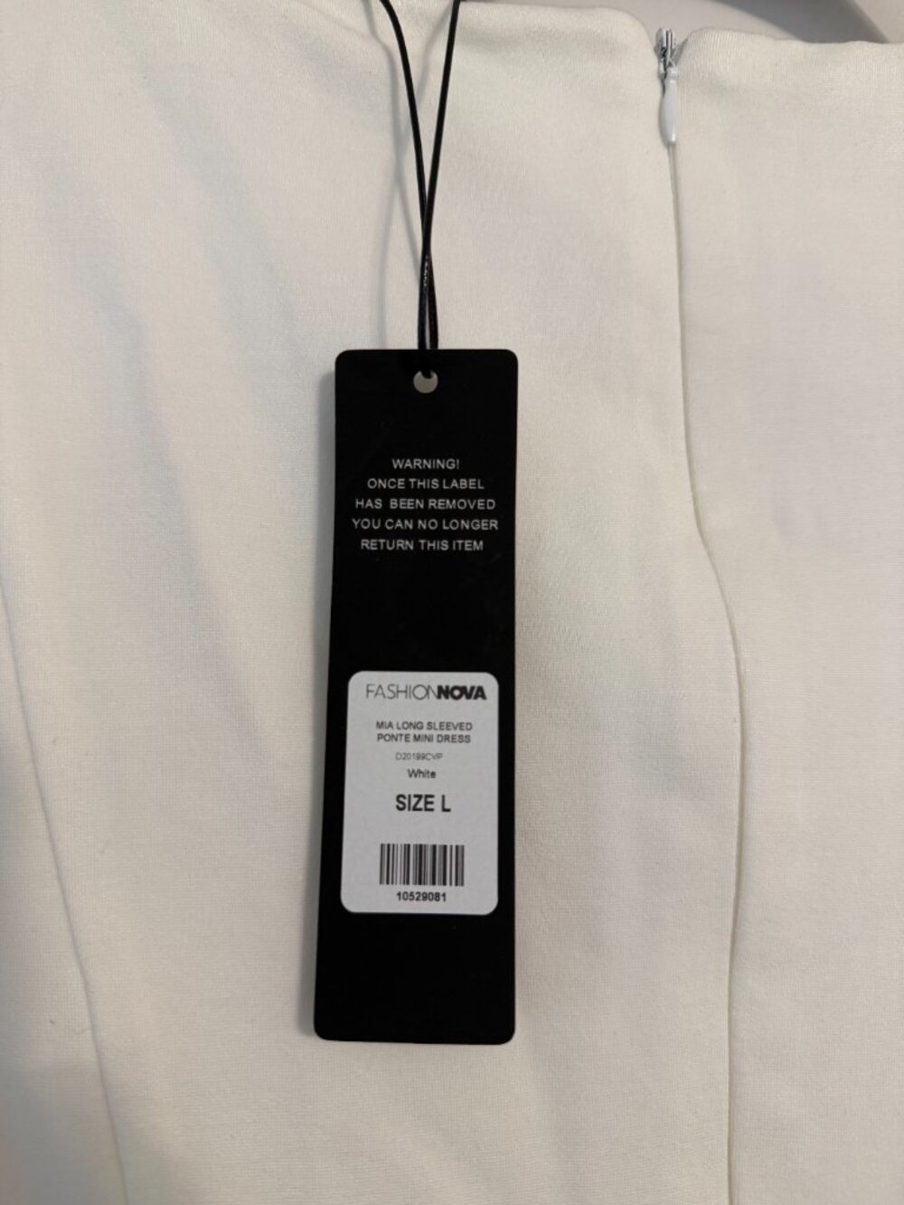 Mia Long Sleeved Ponte Mini Dress – White – L - NWT Never Worn - Picture 4 of 4